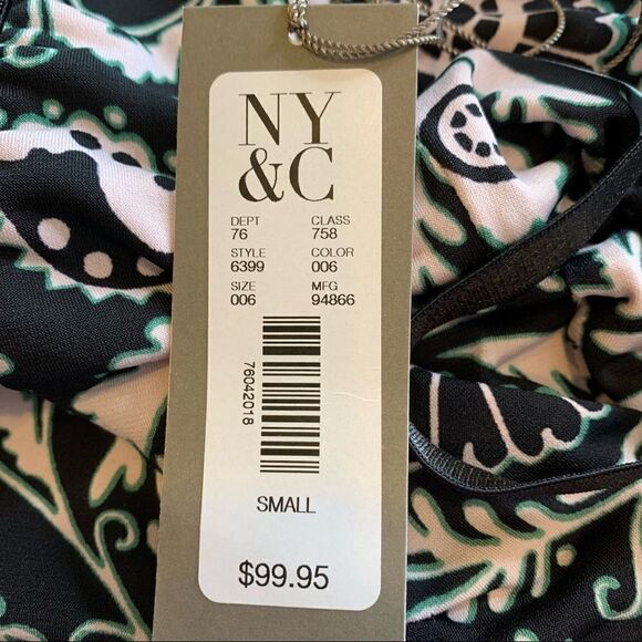 New York & Company X Eva Mendes Size Small Black, White, Green Maxi Dress - Picture 9 of 13